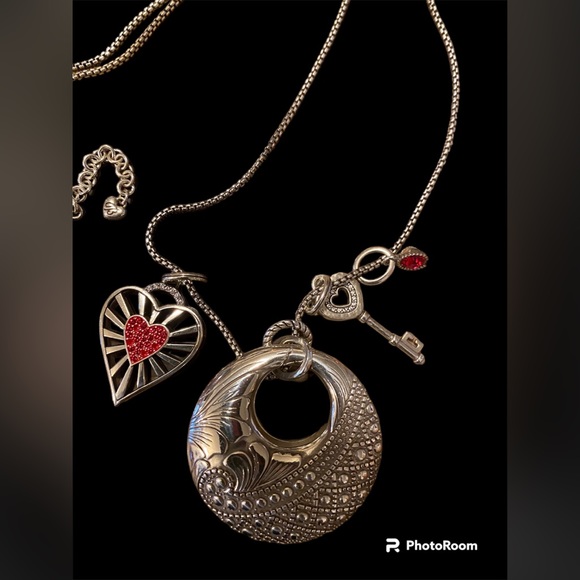 Brighton~My Heart Unlocked Necklace Sterling Silver Added Amulet Pendant 18” - Picture 4 of 12